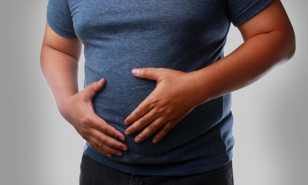 Man holding his stomach