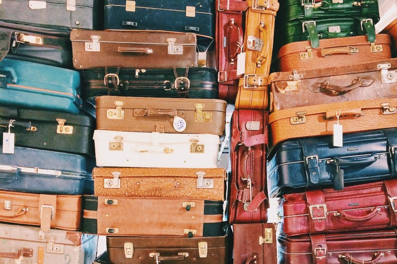 A bunch of suitcases.