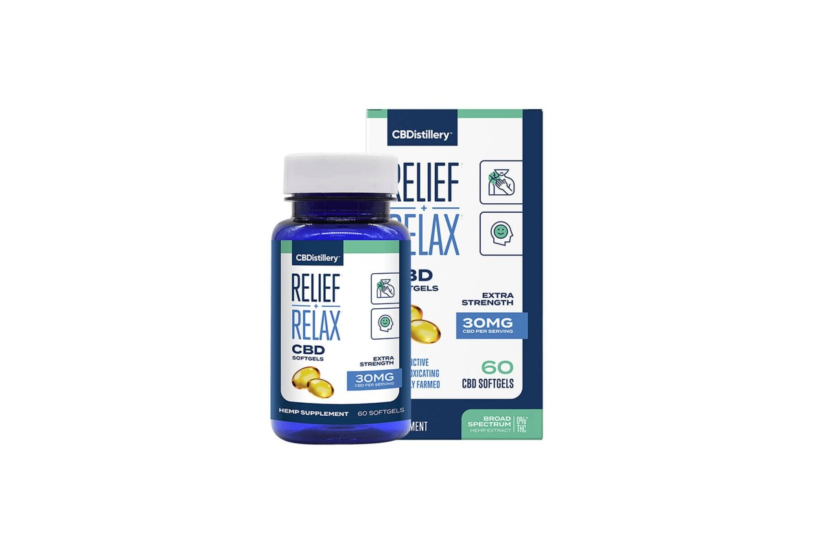 CBDistillery Broad Spectrum CBD Softgels.