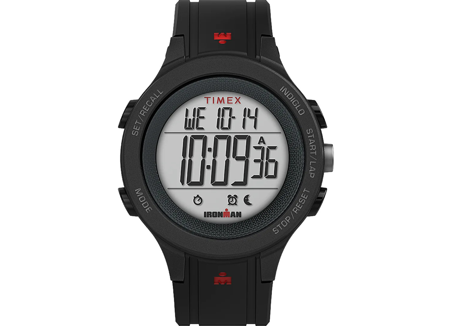 A Timex Ironman digital watch in black. 