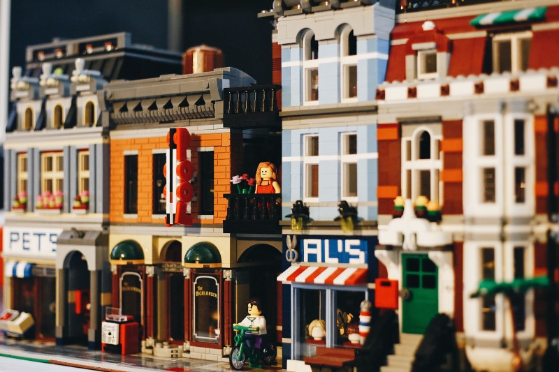 City street scene made with LEGOs