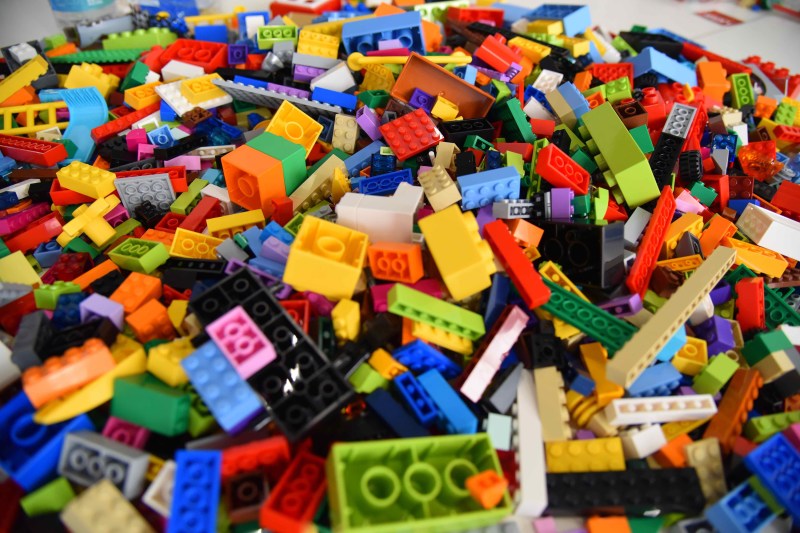 Pile of multi-colored LEGOs