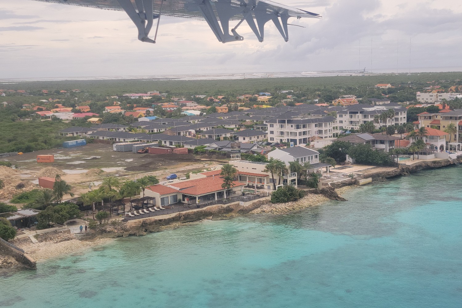An aerial view of Kralendijk, Bonaire, Caribbean Netherlands.