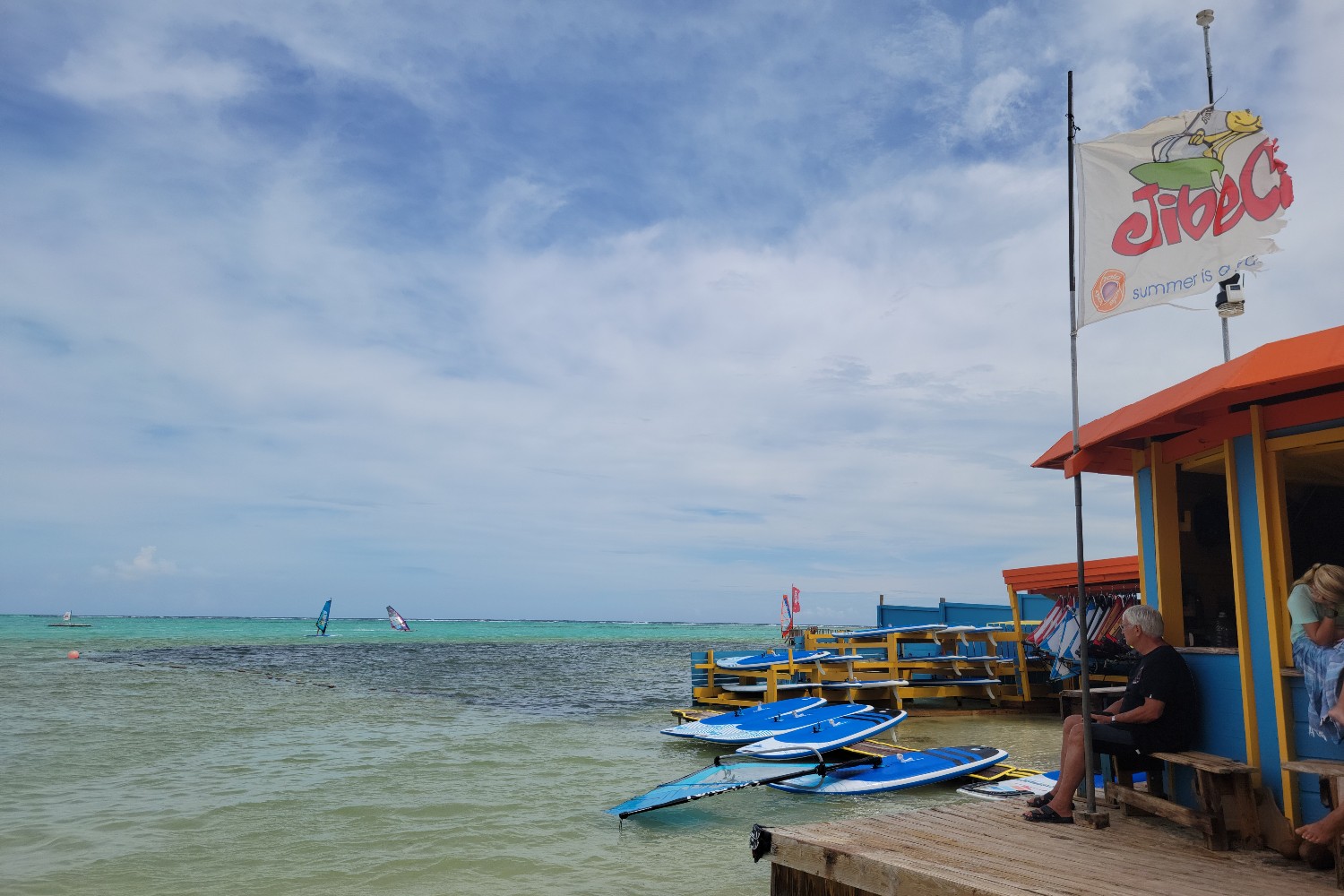A view of the Caribbean Sea from the Jibe City beach on Bonaire.