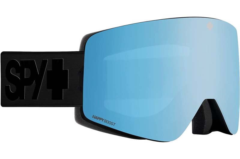 Spy Optic Marauder Elite Matte Black Happy Boost ski goggles isolated on a white background.