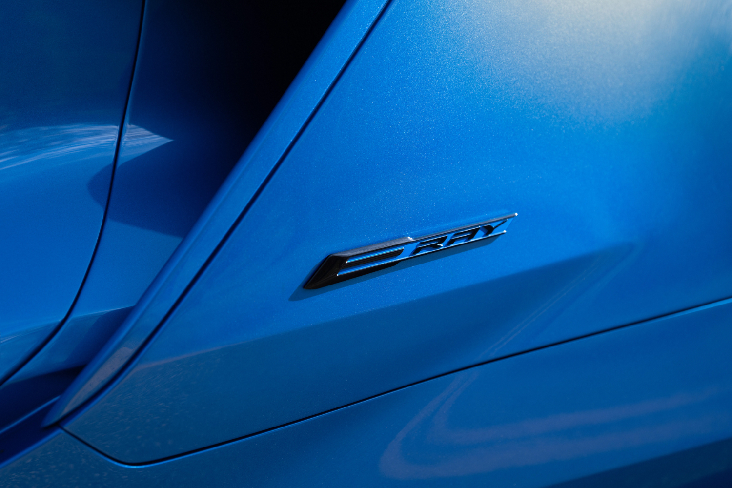 Close up of E-Ray badge on the 2024 Chevrolet Corvette E-Ray.