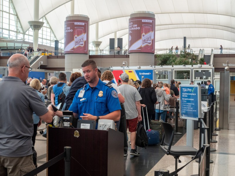 TSA security line.