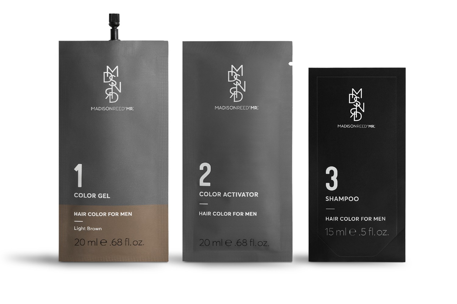 A set of Madison Reed MR. Hair Color for Men.