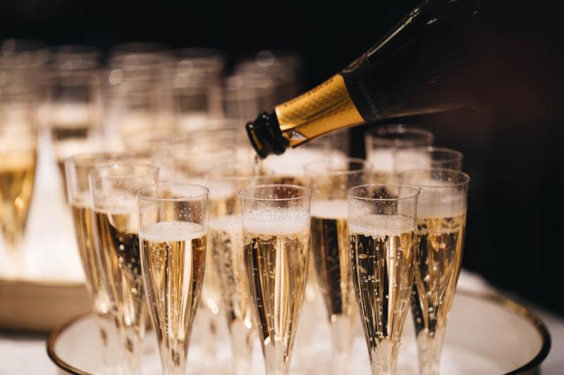 Several glasses of Champagne