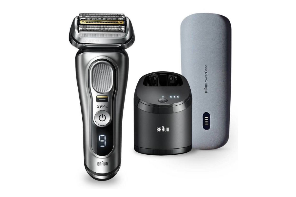 Series 9 Pro Electric Shaver with PowerCase on a white studio background.