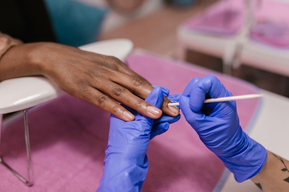 a man getting a manicure