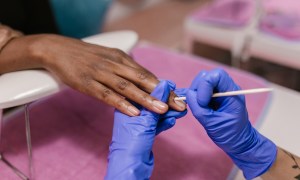 A man getting a manicure
