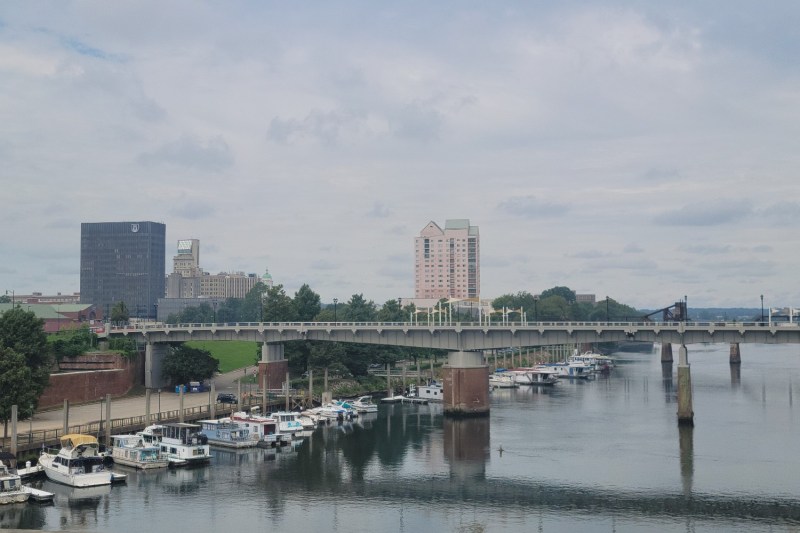 A view of the Savannah River and Augusta, Georgia.
