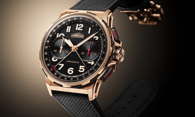 angelus reveals chronodate luxury watch models an gold black rubber 3 4