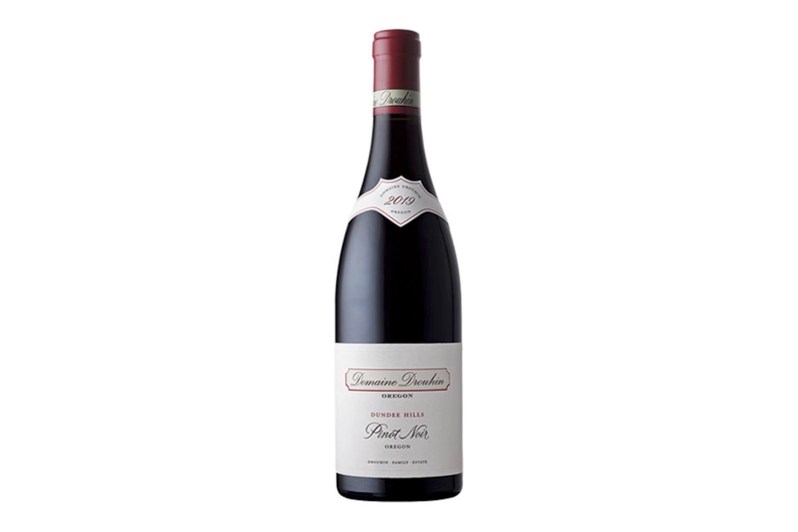 A bottle of Domaine Drouhin Pinot Noir.