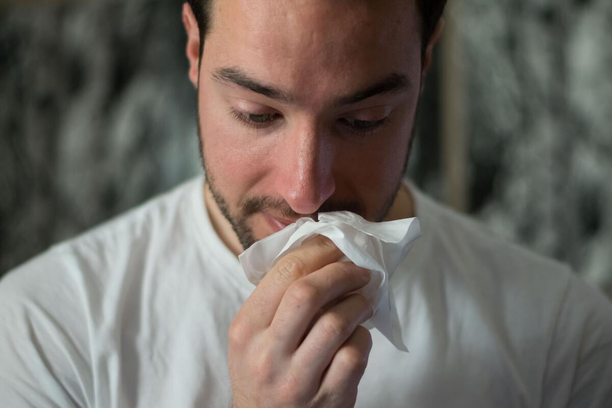 Man with allergies.