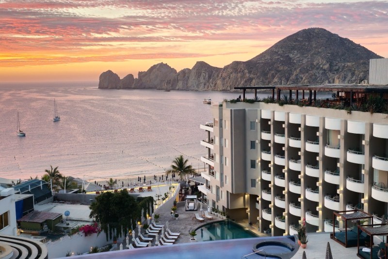A spectacular sunrise at Corazón Cabo Resort & Spa in Cabo San Lucas, Baja California Sur, Mexico.