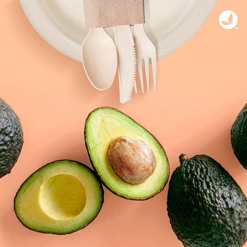 Biofase utensils and avocados