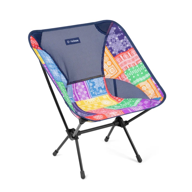 A Helinox One Chair in Rainbow Bandana