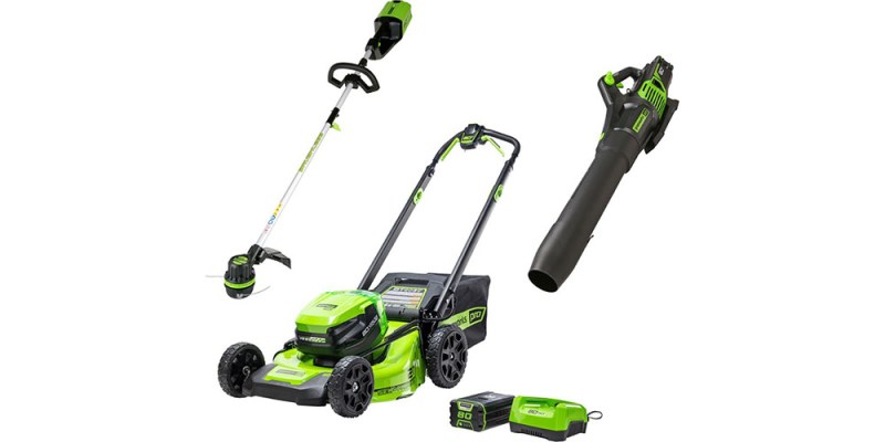 The Greenworks Ultimate Outdoors Combo placed on a white background.