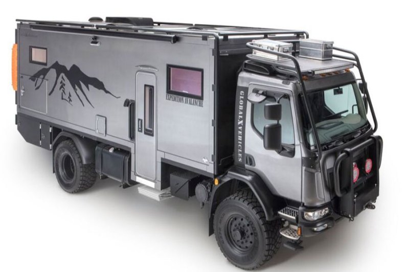 Global Expedition Vehicles Patagonia truck on a white background.