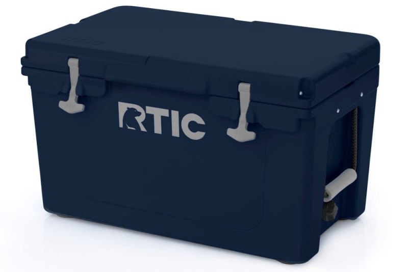 RTIC 45 QT Hard Cooler (in navy) on a plain white background.