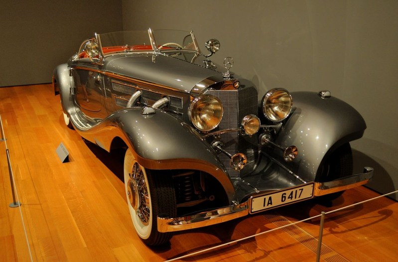 1937 Mercedes Benz 540K Special Roadster at the Allure of the Automobile exhibit at the High Museum in Atlanta.