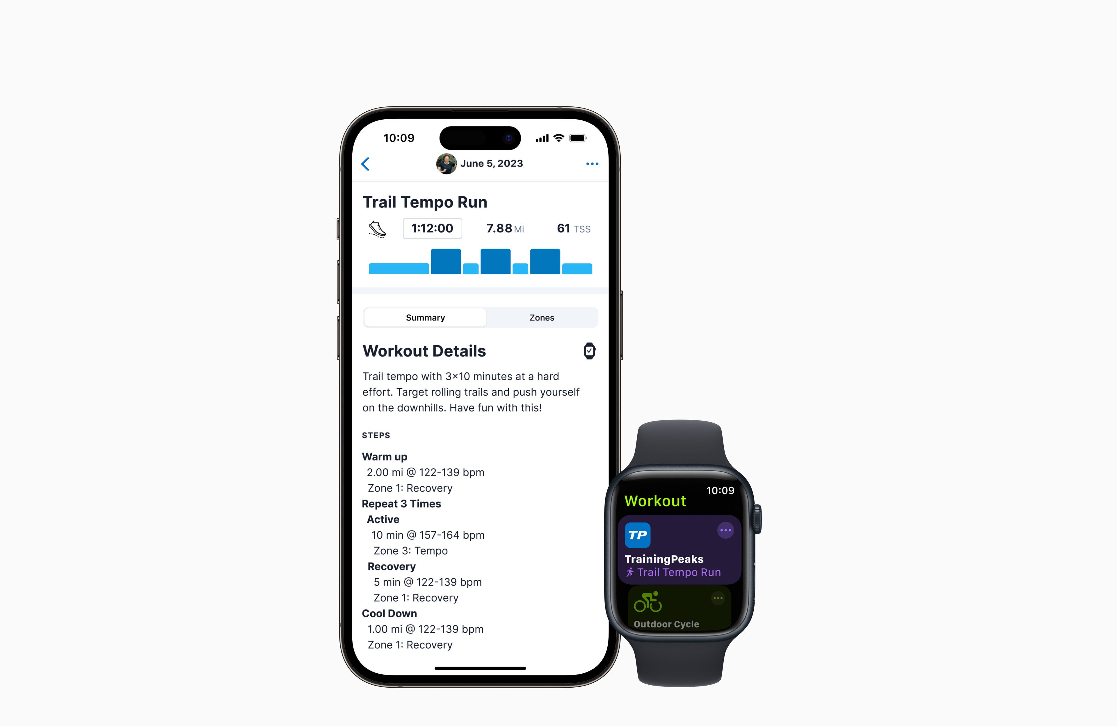 Apple watchOS 10 workout details.
