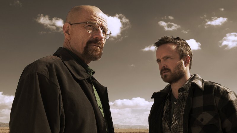 Bryan Cranston and Aaron Paul in Breaking Bad.