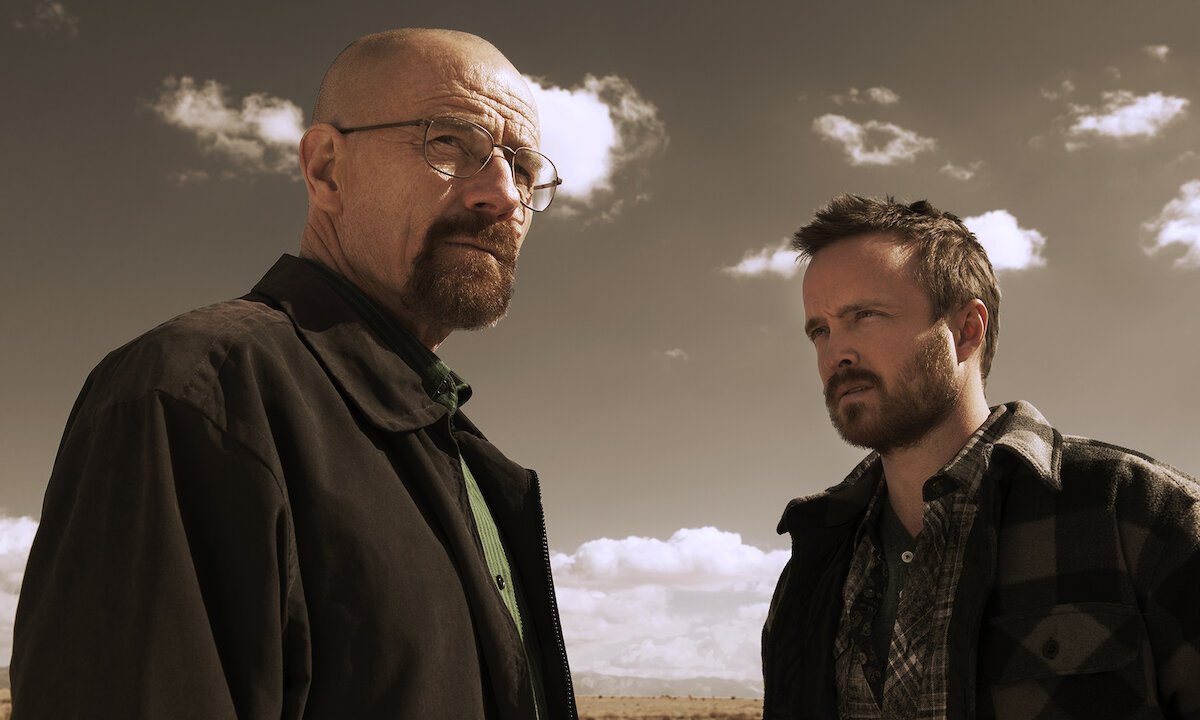 Bryan Cranston and Aaron Paul in Breaking Bad.