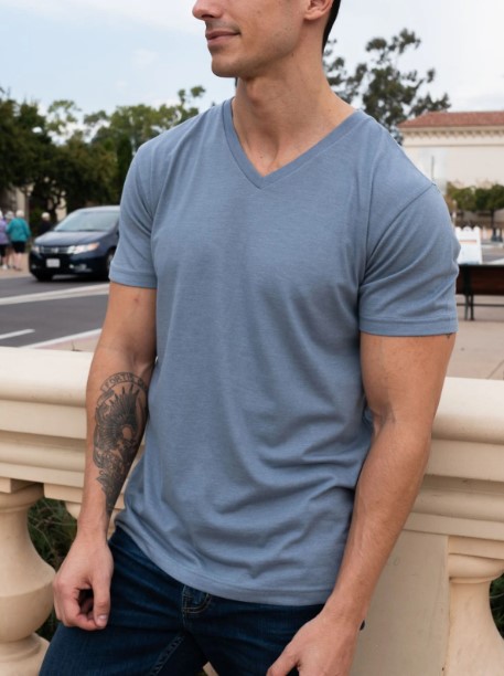 Fresh Clean Tee Wedgewood V-Neck