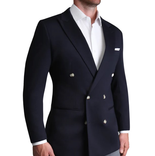 Man wearing State &amp; Liberty blazer w no tie