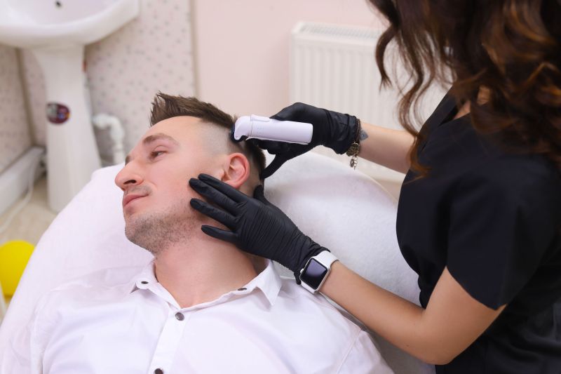 Man getting micro-needling treatment.