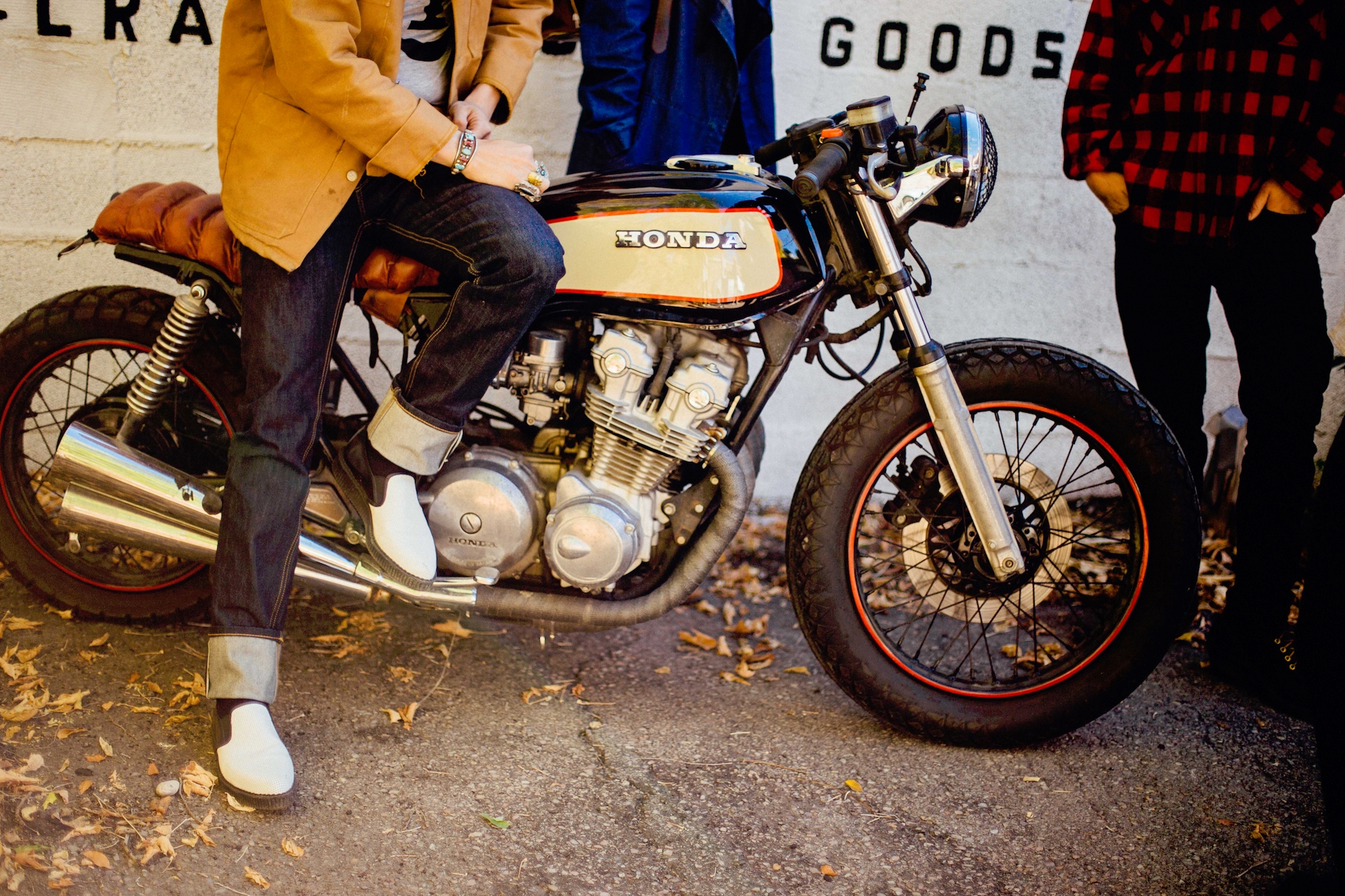 Man sitting on a motorcycle