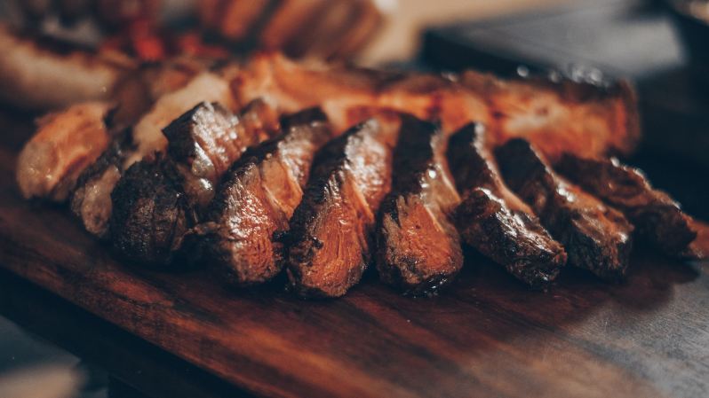 Sliced steak