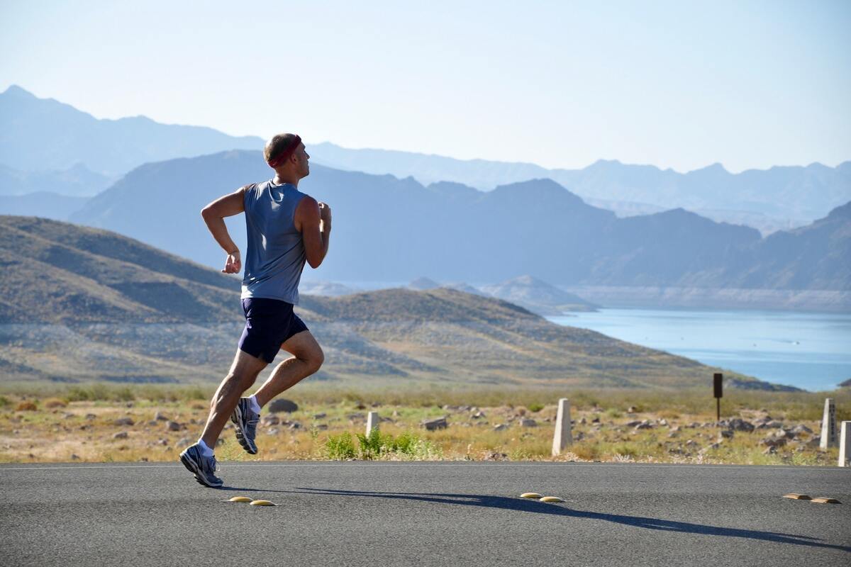 Man running outside.