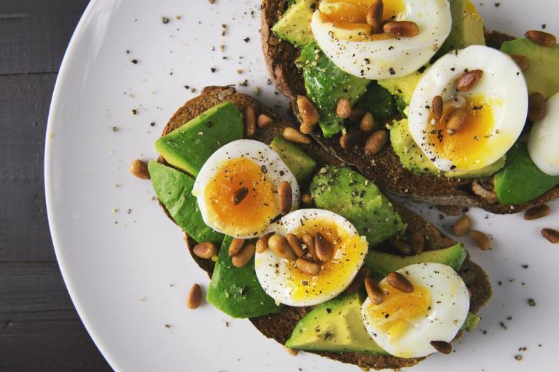 Boiled eggs on toast.