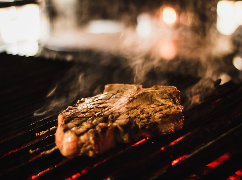 Steak on the grill