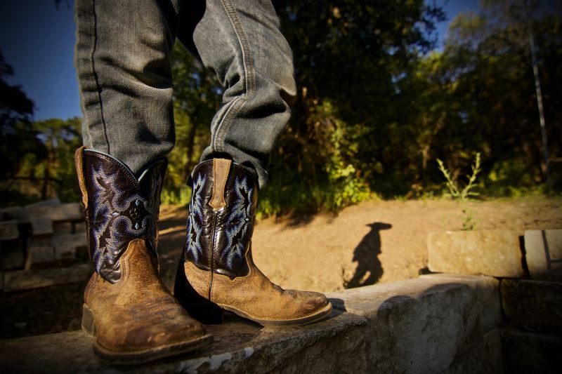 Man wearing cowboy boots