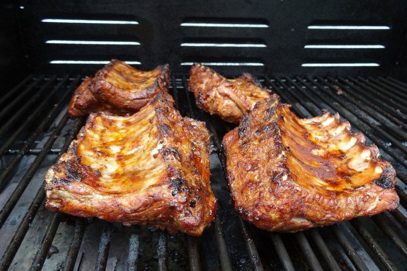 Ribs on the grill.