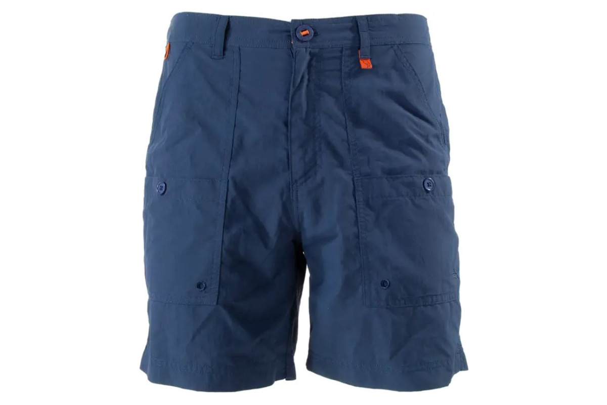Salt Life Topwater 8.5-inch Hybrid Board/Fishing Shorts (in Navy) isolated on a plain white background.