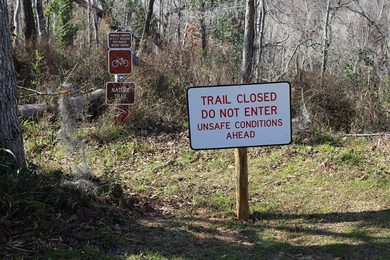 Closed nature trail a Florida park