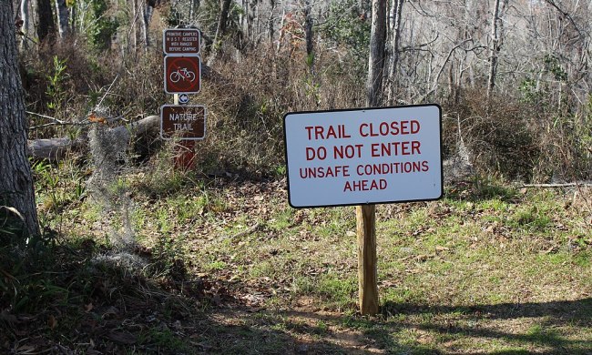 Closed nature trail a Florida park