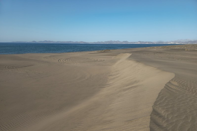 A view of the Sea of Cortez from El Mogote Dunes near La Paz, Baja California Sur, Mexico.