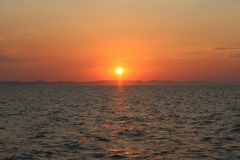 A seaside sunset in La Paz, Baja California Sur, Mexico.