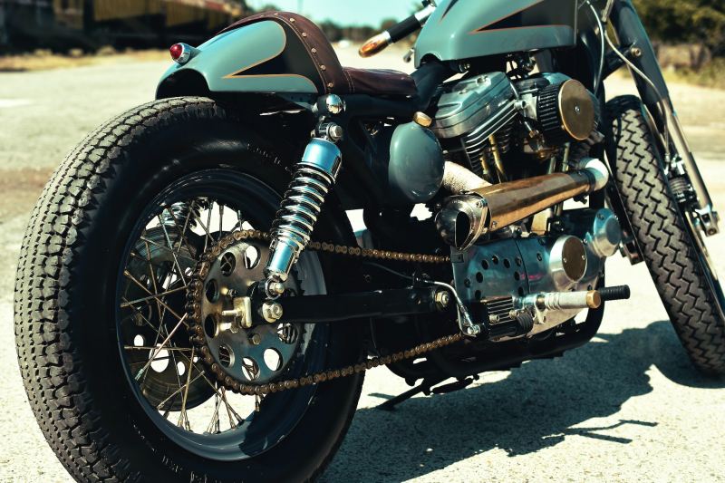 A close-up photo of a motorcycle