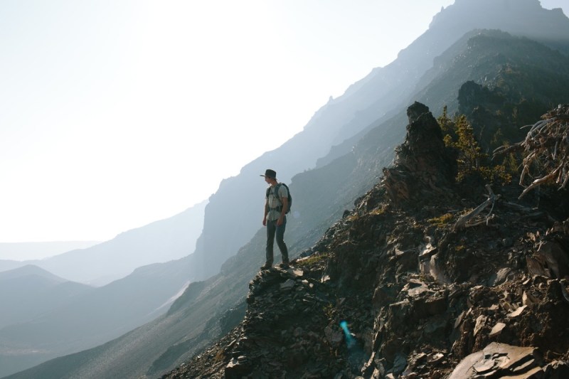 Man hiking at high altitude