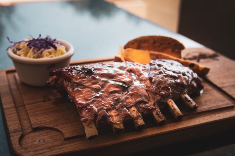 Ribs on cutting board