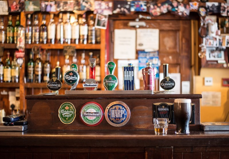 Beer taps at bar