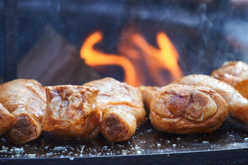 Chicken legs on grill